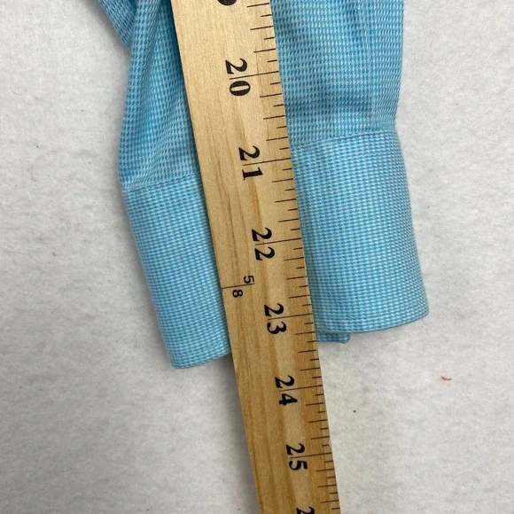Michael Kors Men's Size 14.5 Blue Non Iron Long Sleeve Button Down‎ Dress Shirt - Picture 6 of 10